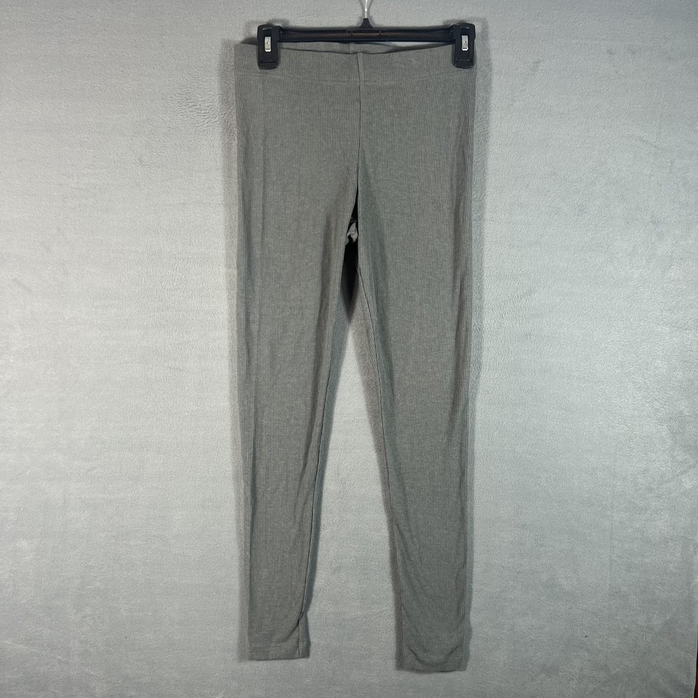 Old Navy Women's Ribbed Knit Leggings Size S Small Gray Cotton Blend Stretch